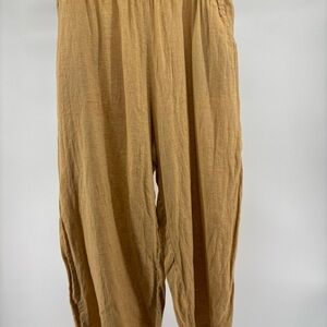 Flax Wide Leg Linen Pants size 2G(2Xl) color designer calls color “natural”